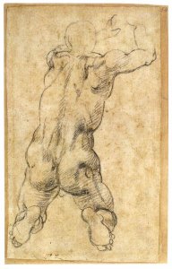 Kneeling Male Nude, Seen from the Rear