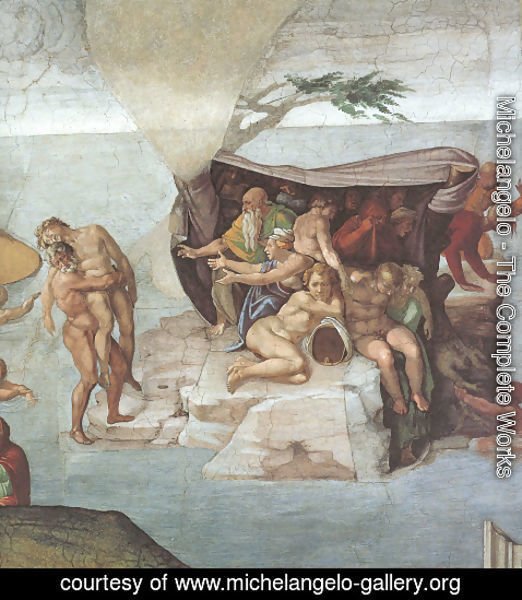 Michelangelo - Ceiling of the Sistine Chapel: Genesis, Noah 7-9: The Flood, right view