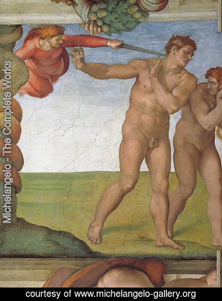 Michelangelo - Ceiling of the Sistine Chapel: Genesis, The Fall and Expulsion from Paradise - The Expulsion
