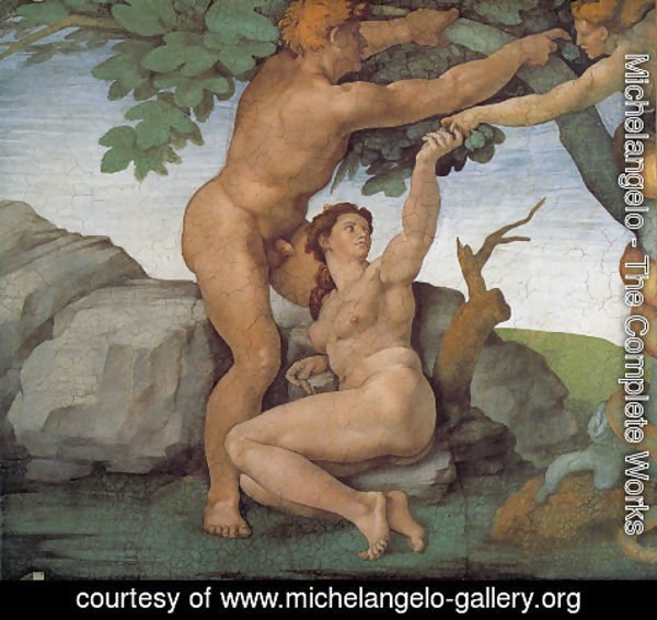 Michelangelo - Ceiling of the Sistine Chapel: Genesis, The Fall and Expulsion from Paradise - The Original Sin