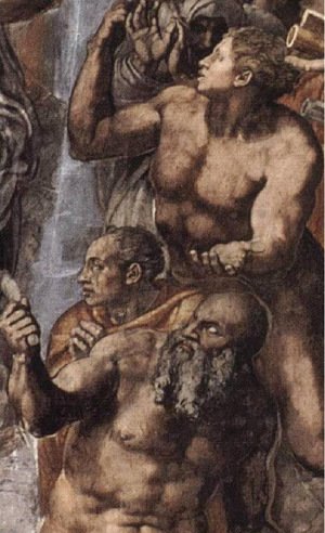 Michelangelo - The Last Judgement [detail: 2] (or Before restoration)