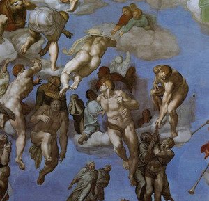 Michelangelo - The Last Judgement [detail: 3] (or After restoration)