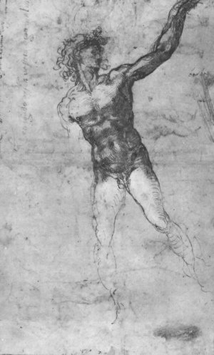 Michelangelo - Male nude, study for the Battle of Cascina