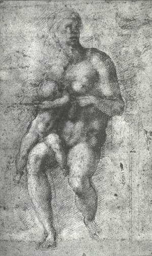 Michelangelo - Study for a Holy Family with the Infant St.John