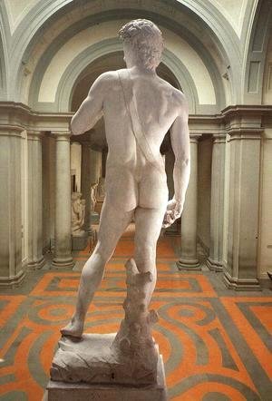 Michelangelo - David [detail: rear view]