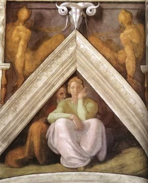 Michelangelo - Ancestors of Christ - Jesse with his parents
