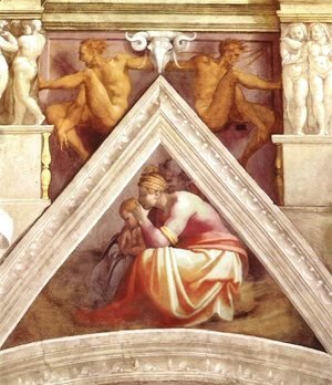 Michelangelo - Ancestors of Christ - Solomon, the father of Rehoboam