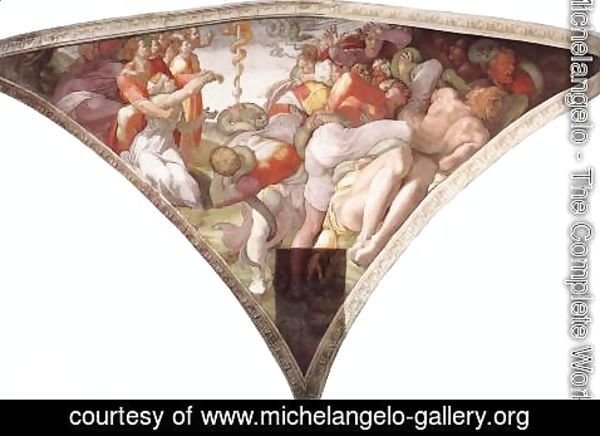 Michelangelo - Pendentive - The Brazen Serpent