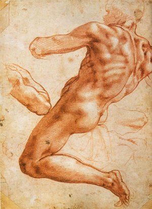 Michelangelo - Study for an ignudo
