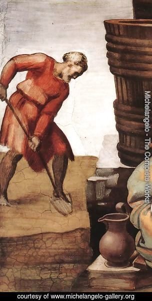 Michelangelo - Drunkenness of Noah (detail)
