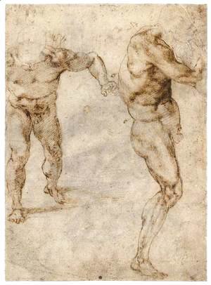 Michelangelo - Two Nude Studies (recto)