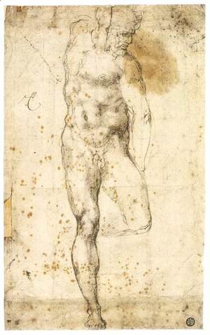 Michelangelo - Study of a Standing Male Nude Figure (recto)