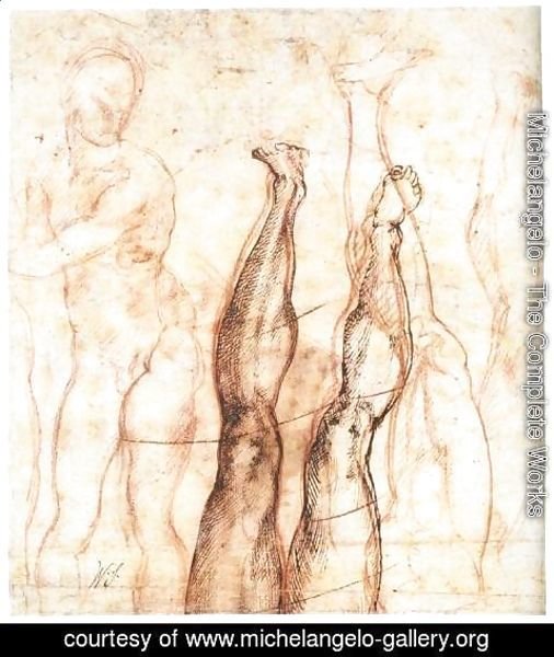 Michelangelo - Studies for The Risen Christ (verso)