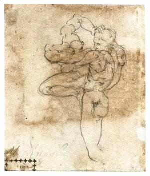 Michelangelo - Man Abducting a Woman (verso)