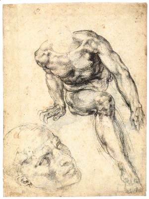 Michelangelo - Study of a Male Nude (recto)