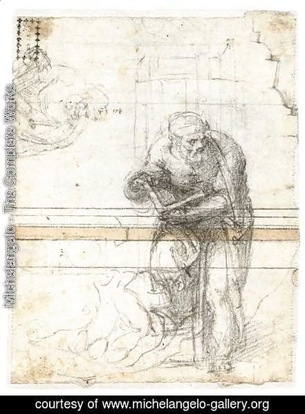 Michelangelo - Study of a Prophet or Evangelist (verso)