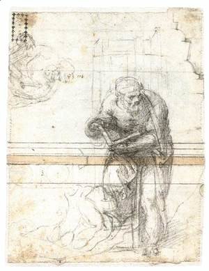 Michelangelo - Study of a Prophet or Evangelist (verso)