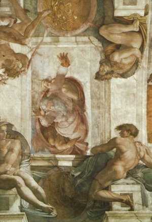 Michelangelo - Sistine Chapel Ceiling God Dividing Land and Water