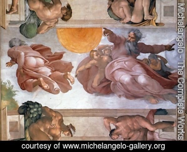 Michelangelo - Sistine Chapel Ceiling Creation of the Sun and Moon