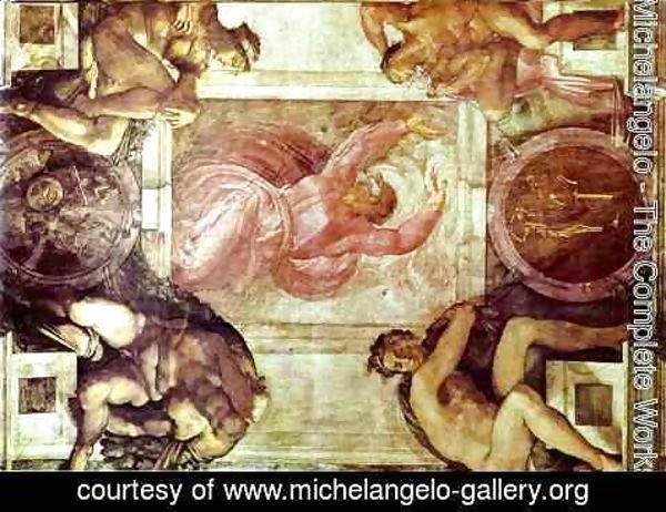 Michelangelo - Sistine Chapel Ceiling God Dividing Light from Darkness