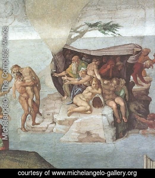 Michelangelo - Ceiling Of The Sistine Chapel  Genesis Noah 7 9  The Flood Right View