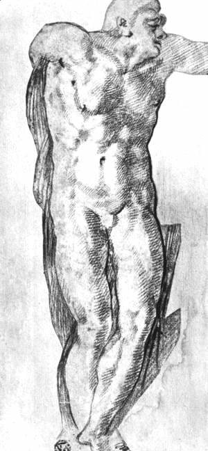 Michelangelo - Study of a Nude Man