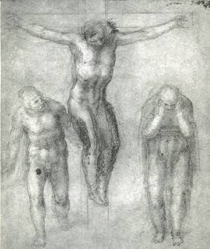 Michelangelo - Study For Christ On The Cross With Mourners