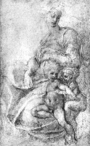 Michelangelo - Madonna, Child and St John 1520s