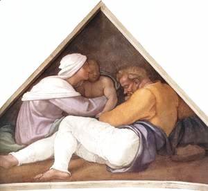 Michelangelo - Ancestors of Christ- figures (2) 1509
