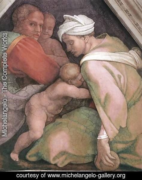 Michelangelo - Ancestors of Christ- figures (3) (detail) 1510