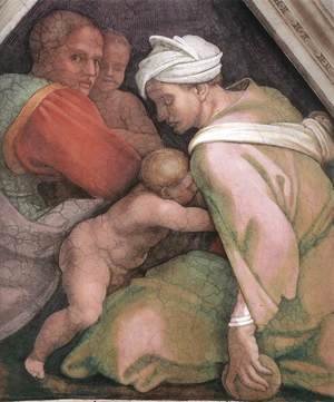 Michelangelo - Ancestors of Christ- figures (3) (detail) 1510