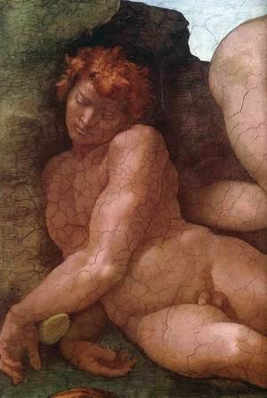 Michelangelo - Creation of Eve (detail-1) 1509-10