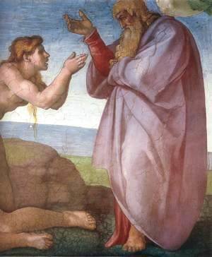 Michelangelo - Creation of Eve (detail-2) 1509-10