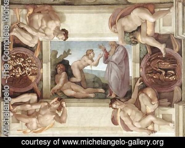 Michelangelo - Creation of Eve (with ignudi and medallions) 1509-10