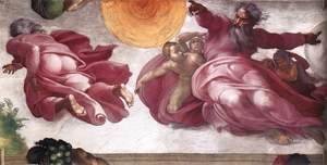 Michelangelo - Creation of the Sun, Moon, and Plants 1511