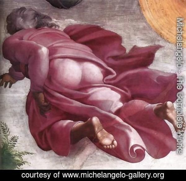 Michelangelo - Creation of the Sun, Moon, and Plants (detail-2) 1511