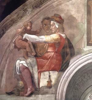 Michelangelo - Eleazar - Matthan (detail-1) 1511-12