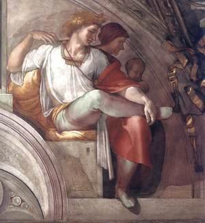 Michelangelo - Eleazar - Matthan (detail-3) 1511-12