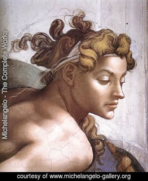Michelangelo - Ignudo -2 (detail) 1509