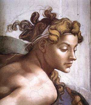 Michelangelo - Ignudo -2 (detail) 1509