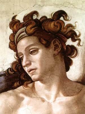 Michelangelo - Ignudo -4 (detail) 1509