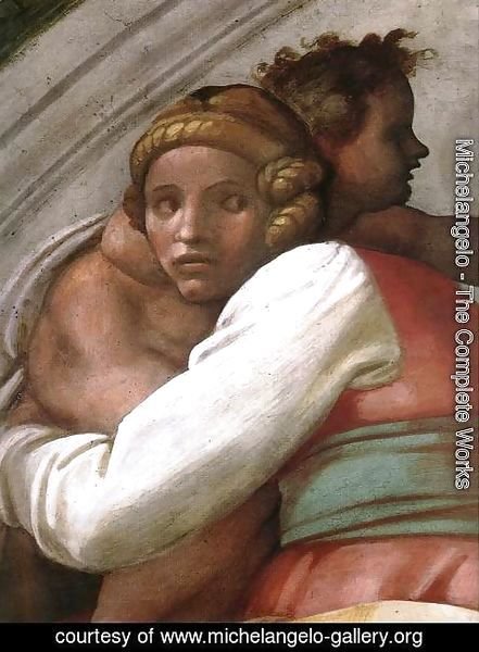 Michelangelo - Josiah - Jechoniah - Shealthiel (detail-1) 1511-12