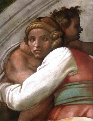 Michelangelo - Josiah - Jechoniah - Shealthiel (detail-1) 1511-12