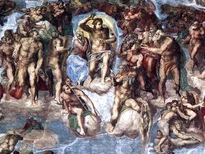 Michelangelo - Last Judgment (detail-1) 1537-41