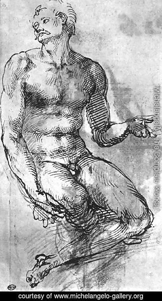 Michelangelo - Nude Man from the Front 1510-11