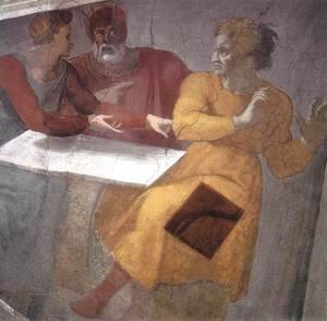 Michelangelo - Punishment of Haman (detail-1) 1511