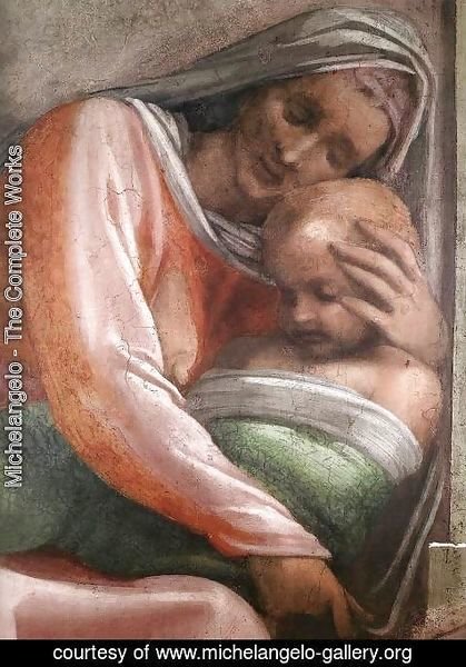 Michelangelo - Salmon - Boaz - Obed (detail-1) 1511-12