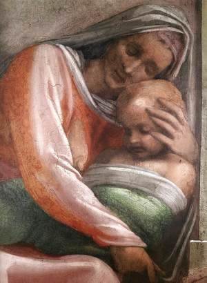 Michelangelo - Salmon - Boaz - Obed (detail-1) 1511-12