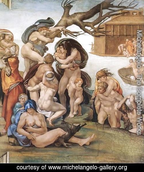 Michelangelo - The Deluge (detail-1) 1508-09
