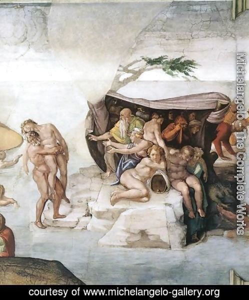 Michelangelo - The Deluge (detail-3) 1508-09